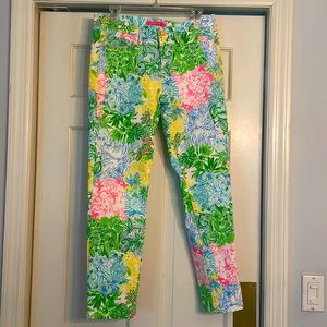 Lilly Pulitzer straight leg floral jeans size 10